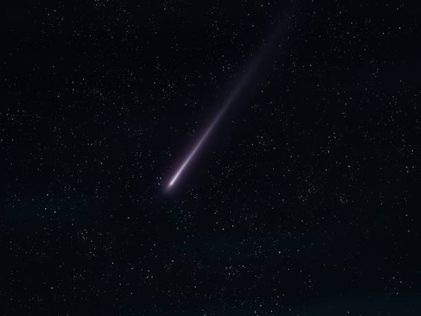 istock Meteor in the night sky. Falling star isolated. 1487596885
