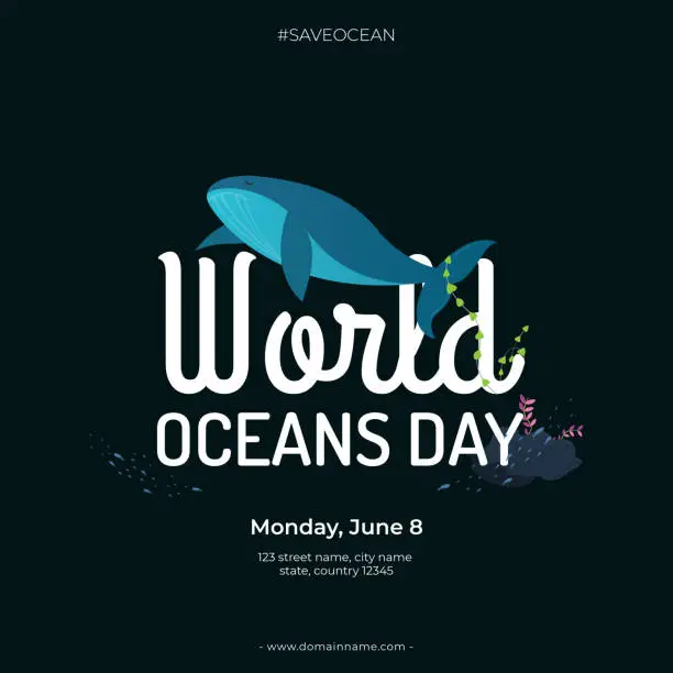 Vector illustration of World Oceans Day
