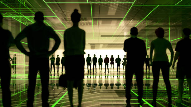 istock Virtual confrontation with two groups of people 1487606940