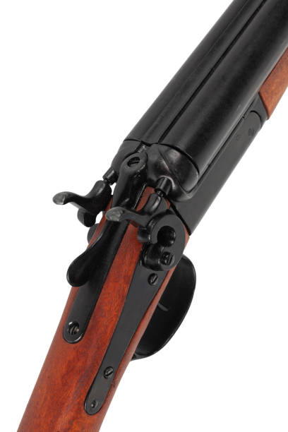 istock Sawn-off shotgun isolated on white. 1487610453