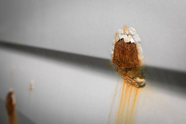 istock A rust spot on the car. Peeled paint 1487614515