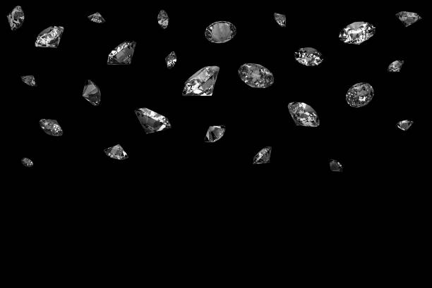 Sparkling diamond refraction on dramatic gradient background held by tweezers
