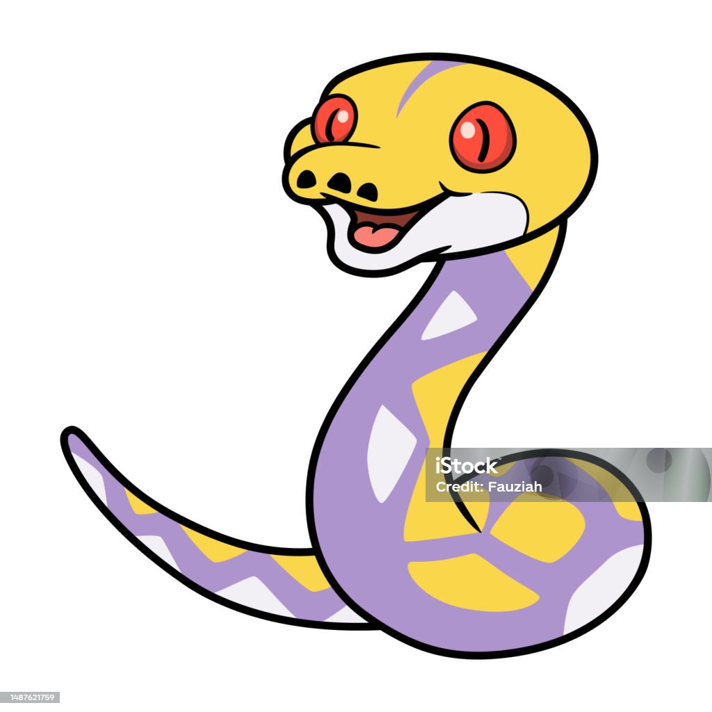 Cartoon Vector Retuilated Python Cute Lavender Reticulated Python Cartoon Stock Illustration - Download ...