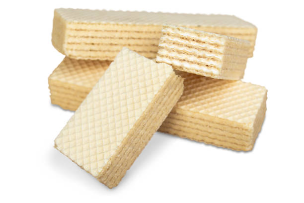 istock Milk crispy wafers lying in a pile. 1487624487