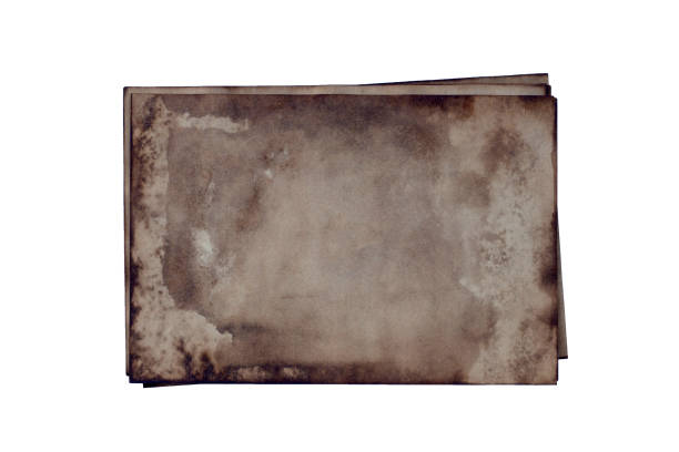 istock Old brown paper grunge background. Abstract liquid coffee color texture. 1487627576
