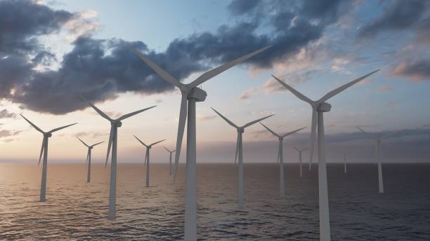 istock Windmill generates electricity in the evening sea 1487629165