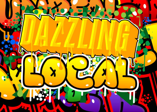 istock Dazzling Local. Graffiti tag. Abstract modern street art decoration performed in urban painting style. 1487629931