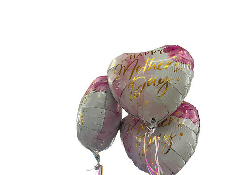 Mother’s Day balloons isolated on white background