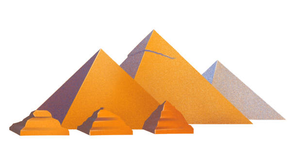 ilustrações de stock, clip art, desenhos animados e ícones de pyramid complex of giza in a digital airbrushing style. - pyramid of mycerinus