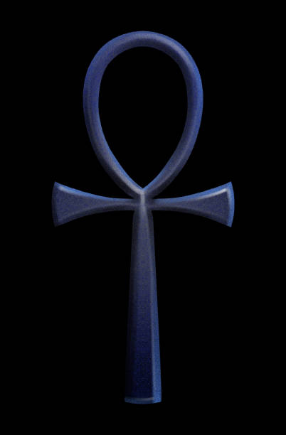 istock A blue ankh symbol in the style of digital airbrushing. 1487641183