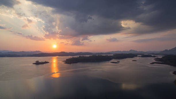 istock aerial view scenery cloud in sunset above the Lagoon. 1487648456