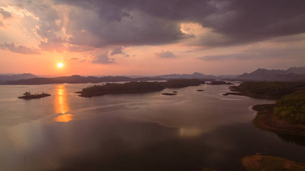 istock aerial view scenery cloud in sunset above the Lagoon. 1487648458