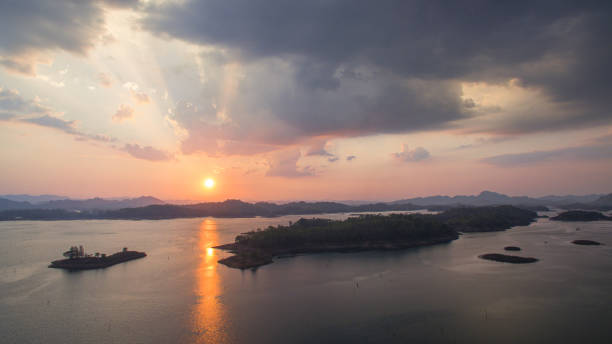 istock aerial view scenery cloud in sunset above the Lagoon. 1487648483