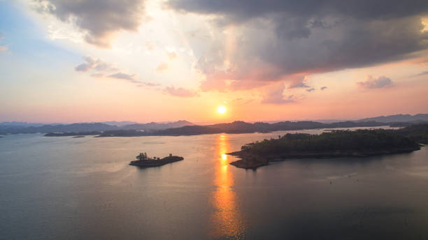 istock aerial view scenery cloud in sunset above the Lagoon. 1487648484