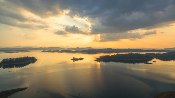 istock aerial view scenery cloud in sunset above the Lagoon. 1487648496