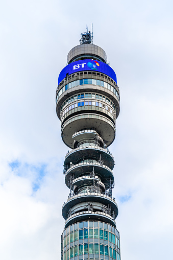 London, UK - June 2018: BT Tower; British Telecom communications tower