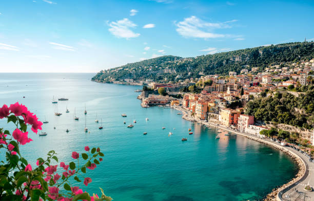 Villefranche sur Mer between Nice and Monaco on the French Riviera, Cote d Azur, France Villefranche sur Mer between Nice and Monaco on the French Riviera, Cote d Azur, France d'azur stock pictures, royalty-free photos & images