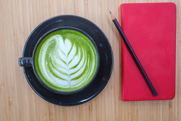 hot mocha coffee with red notebook