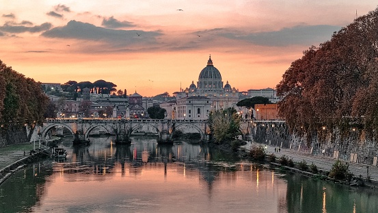 Vatican view sunset in Rome Italy