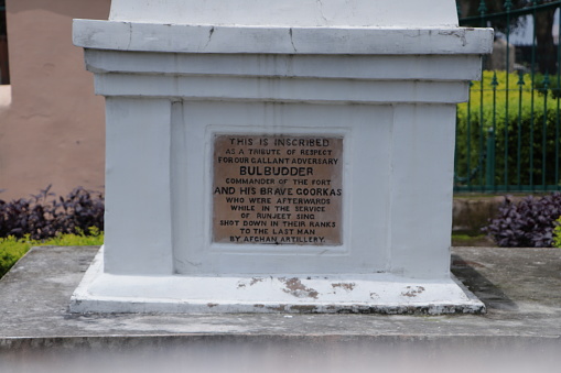 Khalanga War Memorial, heritage monument in Dehradun, dedicated to the memory of Gurkha soldiers who fought the British in 1814 in the Battle of Nalapani,  Dehradun, Uttarakhand. 22-07-2019