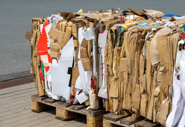istock Waste paper and cardboard recycling center 1487668654