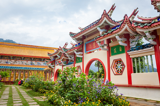 Buddhist Temple of Supreme Bliss  Kek Lok Si. One of popular tourist attractions in the remote area of Ayer Itam of Penang Island, Malaysia