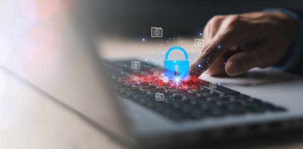 istock System hacked warning alert with master key on laptop (notebook). Cyber online fraud attack on computer network, Virus, Spyware, Malware, Malicious software. Cybersecurity and cybercrime 1487671757