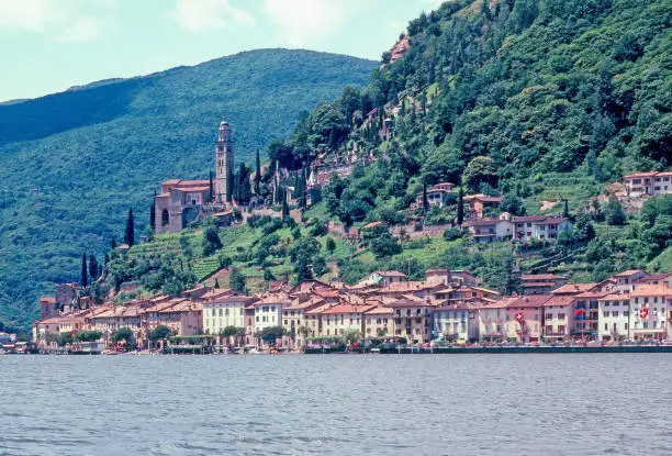 Morcote on Lake Lugano in Switzerland