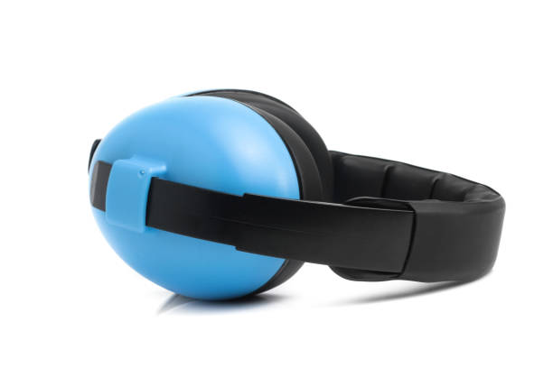 istock Blue ear muff isolated on white background. head phones on a white background. 1487680922