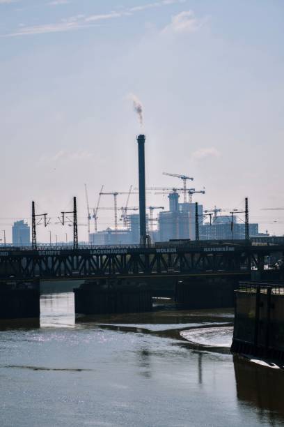 istock Large construction site with many cranes on the background 1487681462