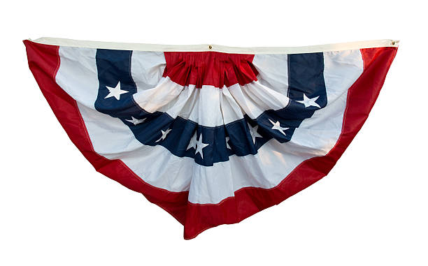 istock Patriotic red, white and blue swag flag banner 148768726
