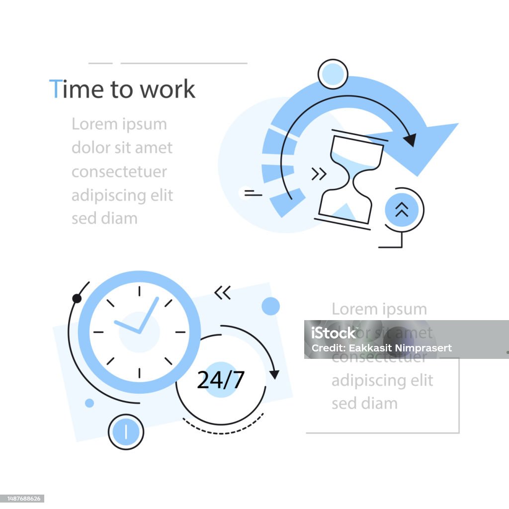 Time To Work Clock Work Hours Concept Illustration Stock Illustration time-to-work-clock-work-hours-concept-illustration-stock-illustration