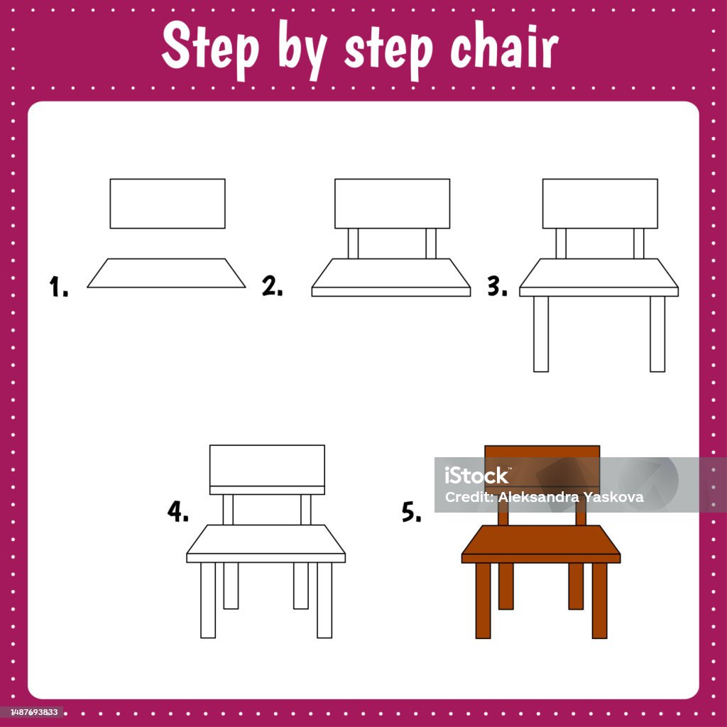 Chair Tutorial Drawing Tutorial For Kids Chair Stock Illustration - Download Image Now ...