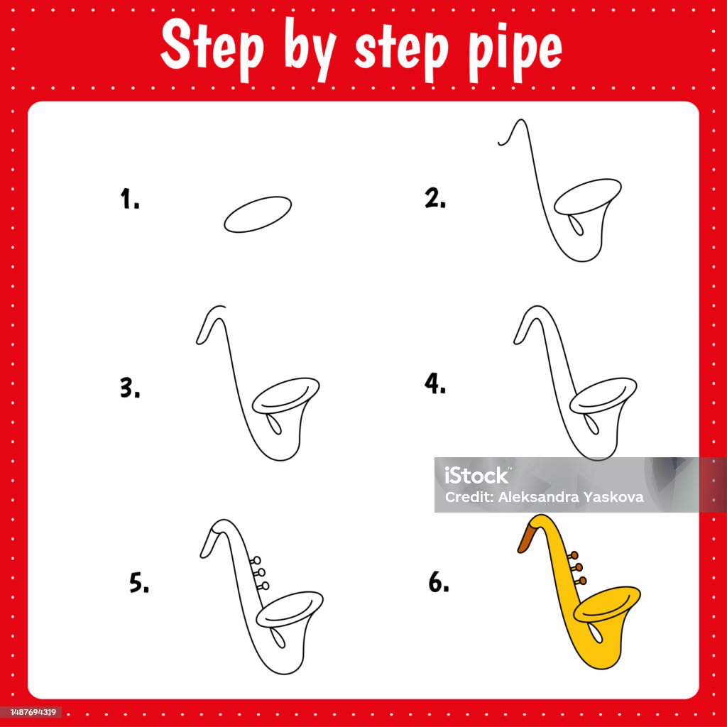 Simple Drawing Repeat Drawing Tutorial Step By Step Repeats The Picture Stock Illustration ...