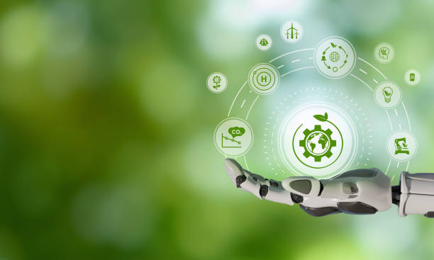 istock Green technology and innovation concept for climate solutions and climate action. Actions to protect, better manage and restore nature to reduce greenhouse gas emissions. 1487696045