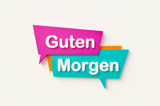 istock Guten Morgen (Good morning) Cartoon speech bubble. 1487701827