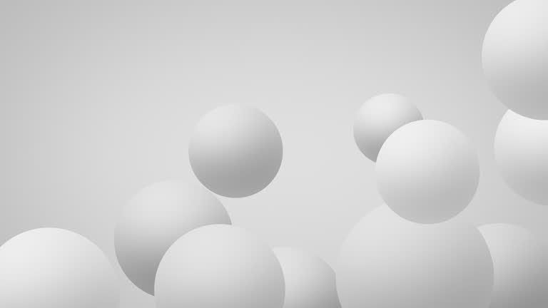 White Ball Abstract Background - 3D Rendering - 4K Resolution - Seamless Loop Background