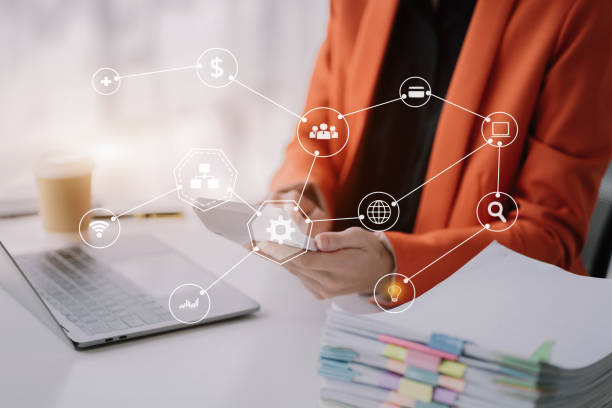 istock Women are using calculators to calculate office income. 1487707750