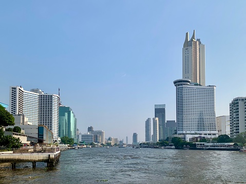 Bangkok buildings on Chaopraya River, Thailand