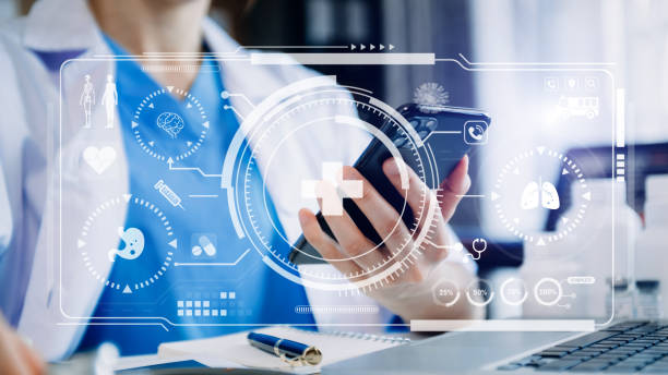 istock Dctor work on digital tablet healthcare doctor technology tablet using computer  in laboratory study with VR icon 1487713139