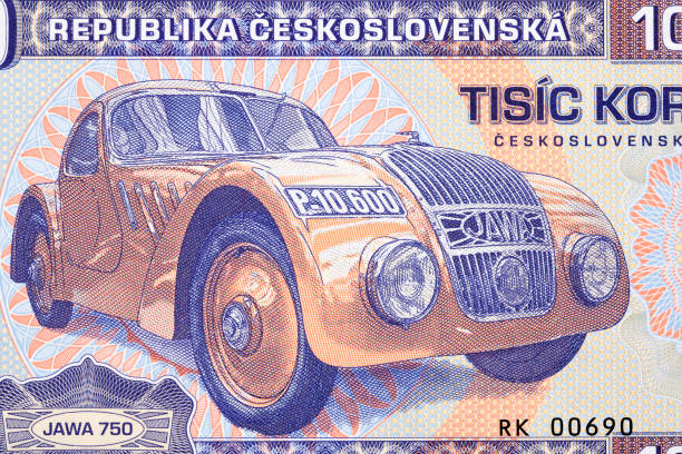 istock Old car - Jawa 750 from money 1487713487