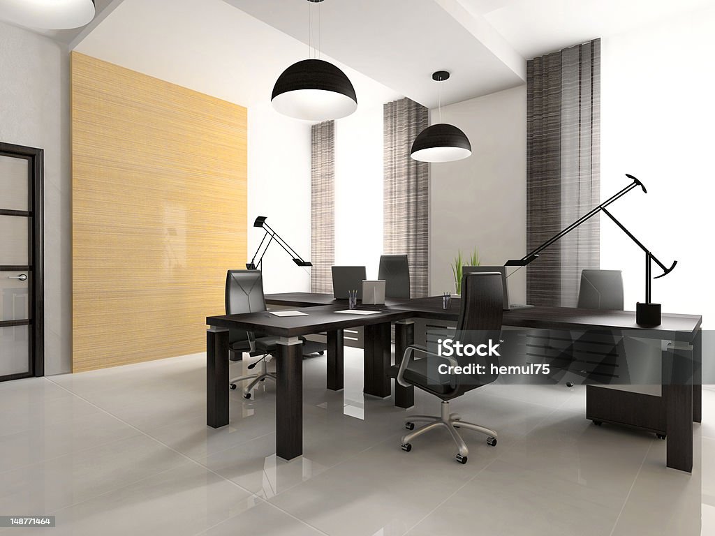 Interior do gabinete no escritório de representação 3D - Royalty-free Artigo de Decoração Foto de stock