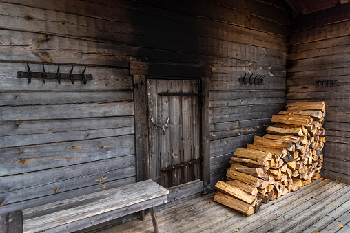 Old log house and sauna