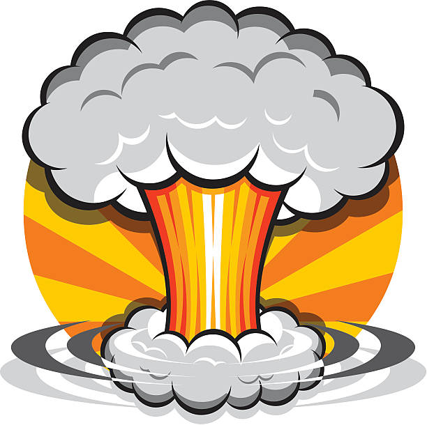 カットイラスト、マッシュルームクラウド - mushroom cloud hydrogen bomb atomic bomb testing bomb点のイラスト素材／クリップアート素材／マンガ素材／アイコン素材