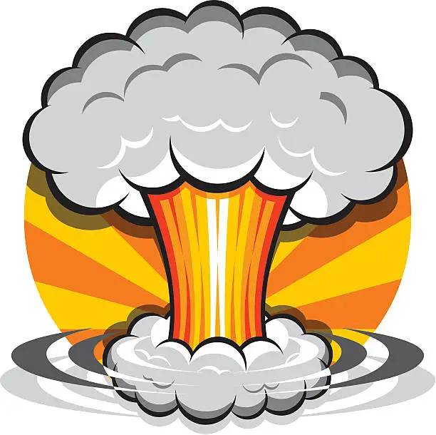 Vector illustration of Cartoon Mushroom Cloud
