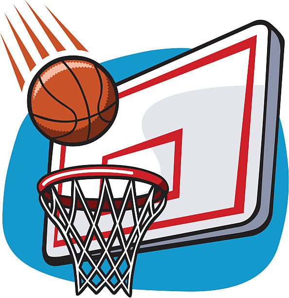 comic basketball hoop - basketball hoop illustrations stock-grafiken, -clipart, -cartoons und -symbole