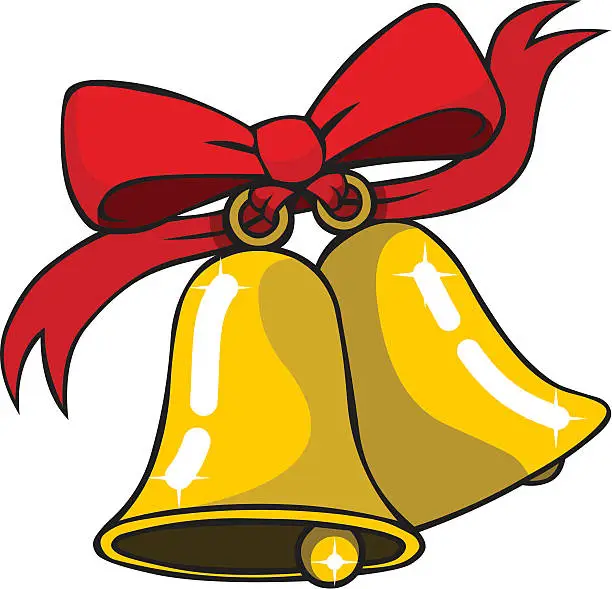 Vector illustration of Cartoon Christmas Bells