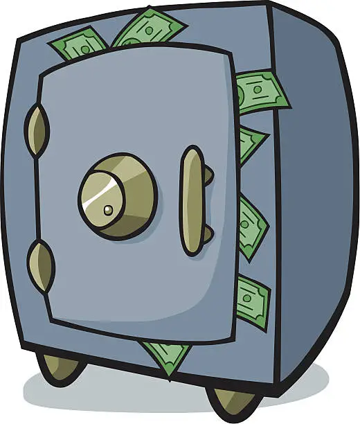 Vector illustration of Cartoon Safe