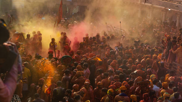 istock Holi celebration at Barsana Nandgaon, India 1487719747