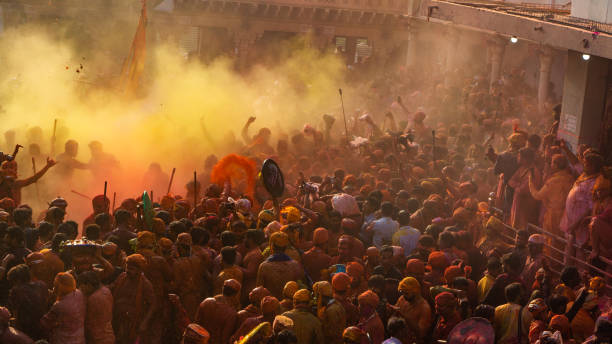 istock Holi celebration at Barsana Nandgaon, India 1487719801